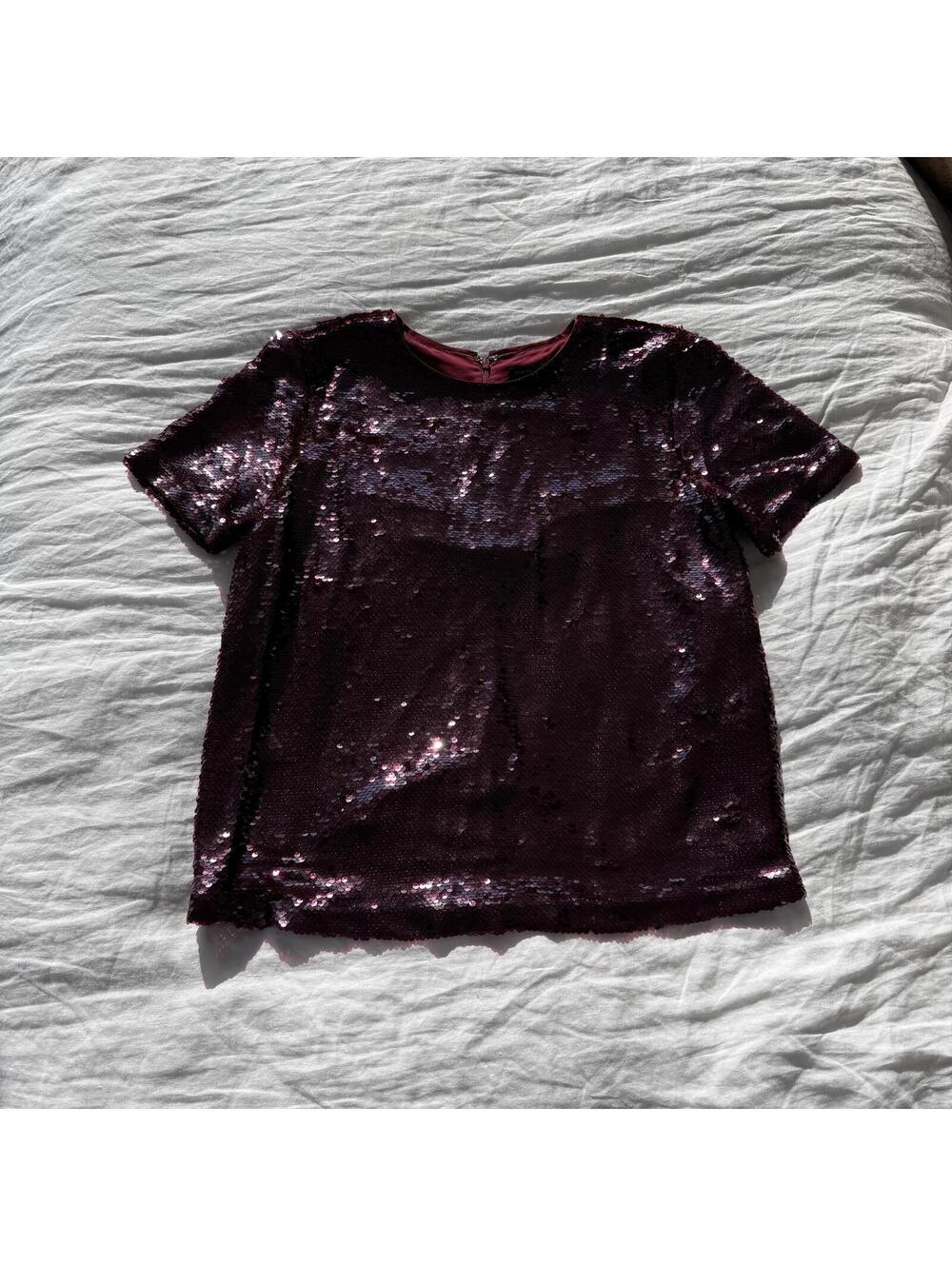 Ann Taylor Purple Sequin Top - Picture 3 of 4